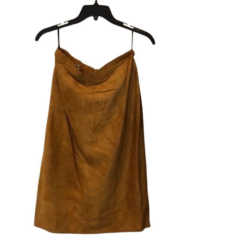 Vintage Leather Craft Mustard suede leather women’s skirt Sz10